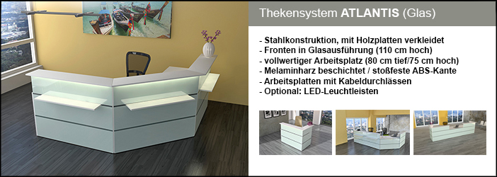 Empfangstheke Atlantis Glas Empfangstheke Atlantis Glas